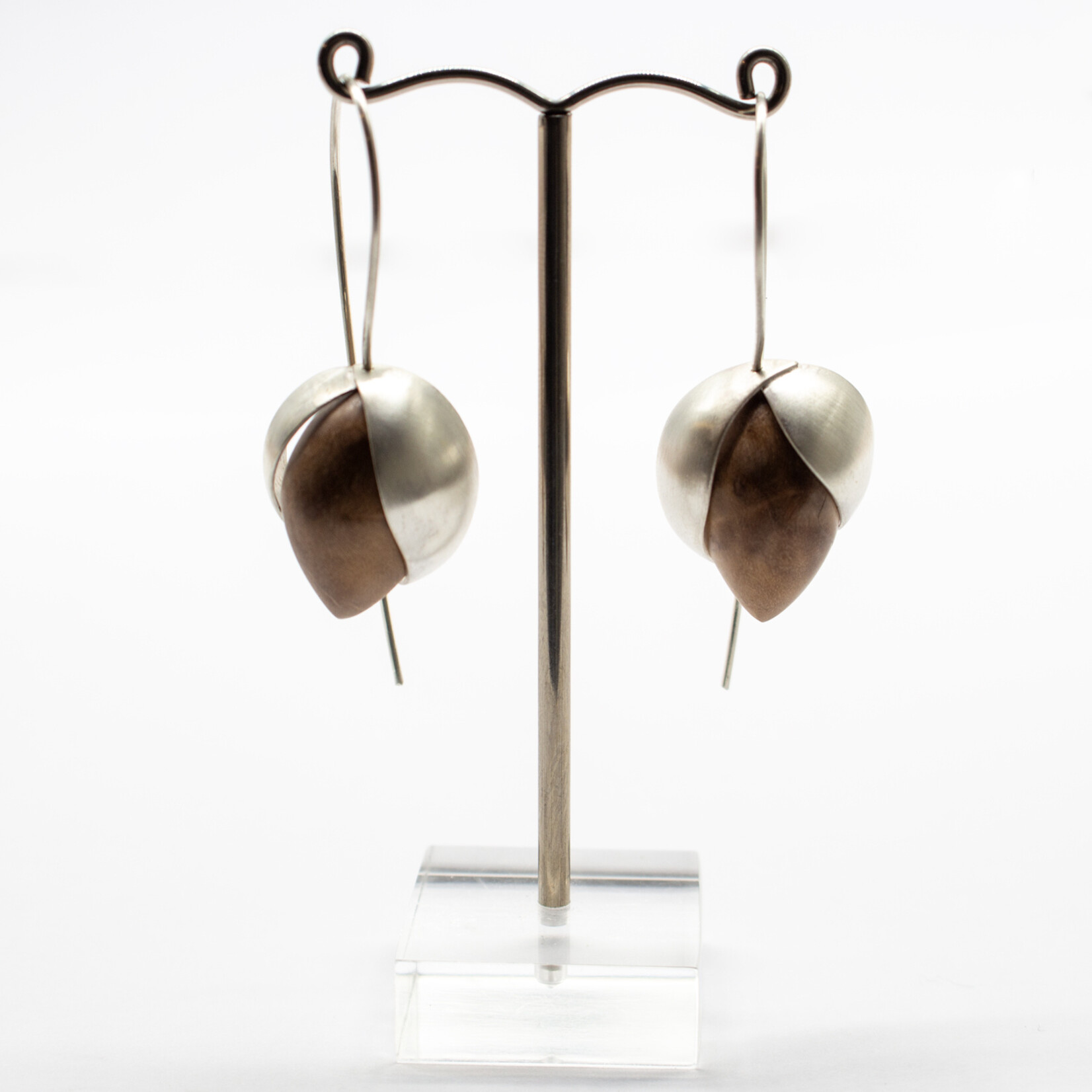 Handmade Earrings by Sarah Bourke –  Sterling Silver and Brown Mallee Bulbs
