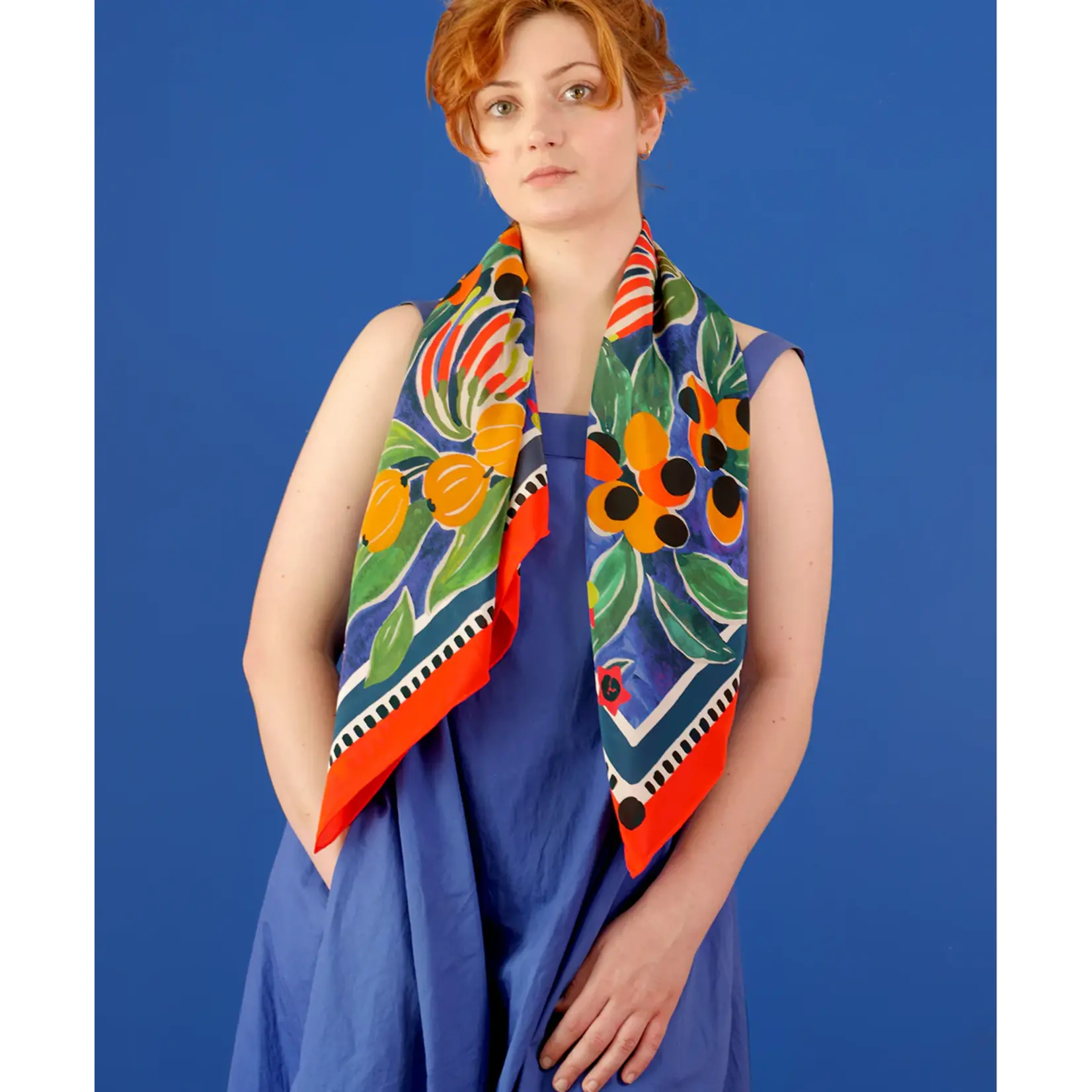 Julie White Silk Scarf - Rainforest - 90 x 90cm