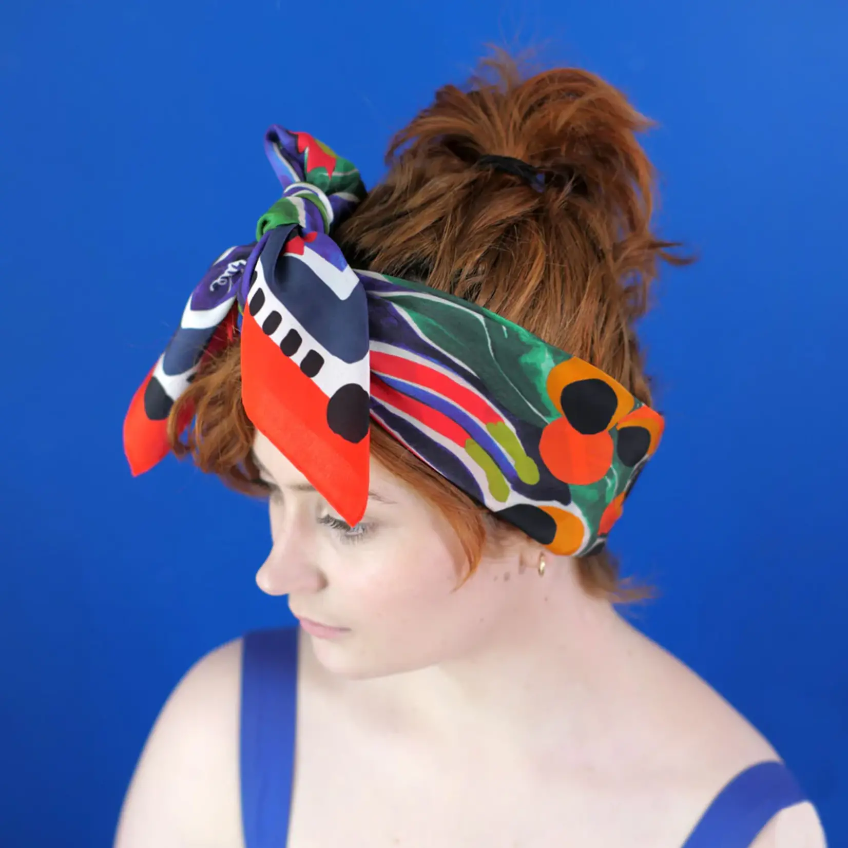 Julie White Silk Scarf - Rainforest - 90 x 90cm