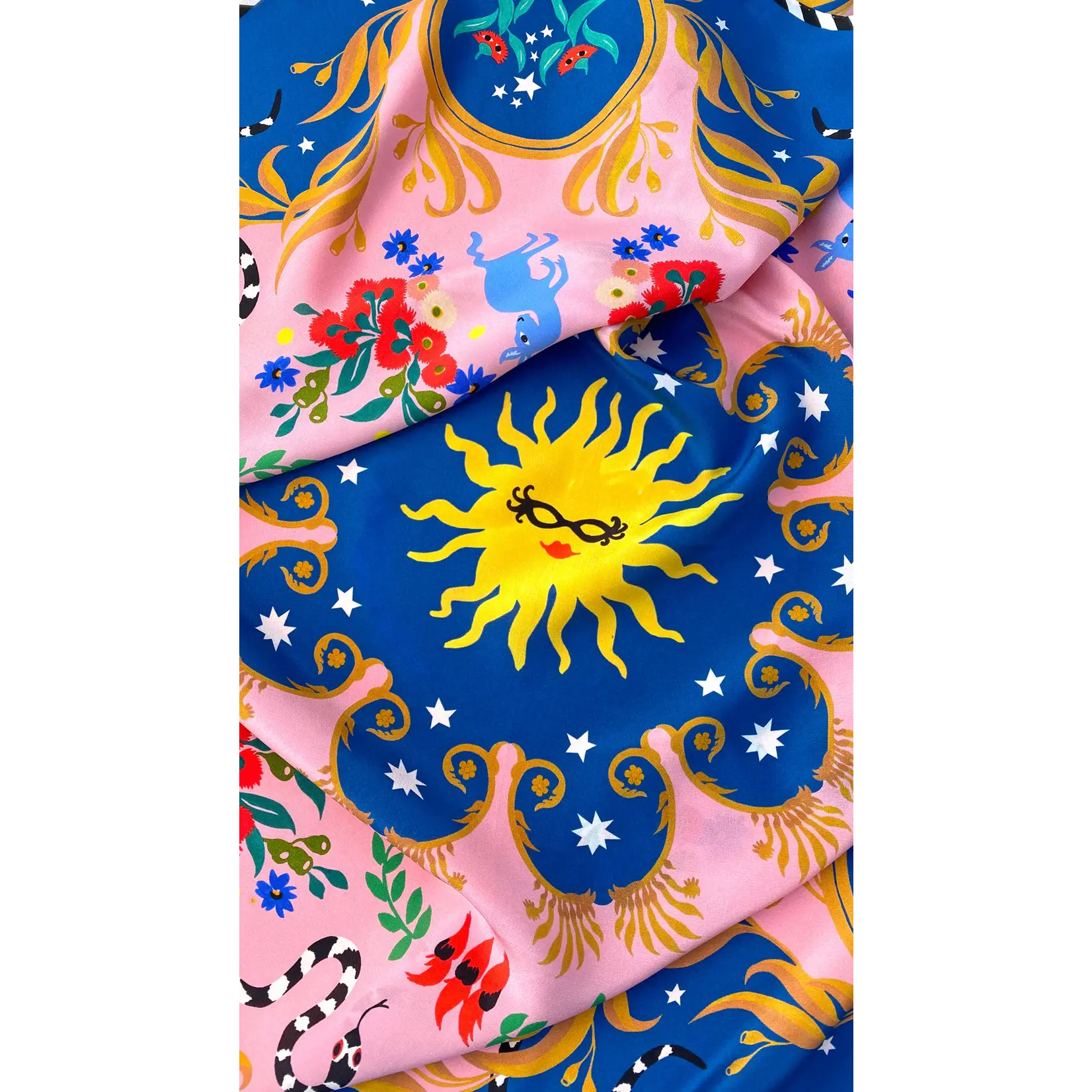 Julie White Silk Scarf - Dinkum Deluxe - 90 x 90cm