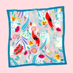 Julie White Silk Cotton Scarf - Abstract Oz Pink - 65 x 65cm