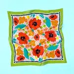Julie White Silk Cotton Scarf - Tropical Garden - 65 x 65cm