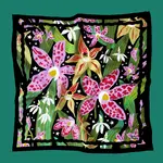 Julie White Silk Cotton Scarf - Midnight Orchid - 65 x 65cm