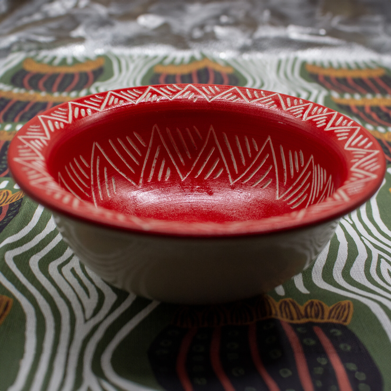Chris Harris, Handmade Bowl Red | Yarrabah Arts Centre Red
