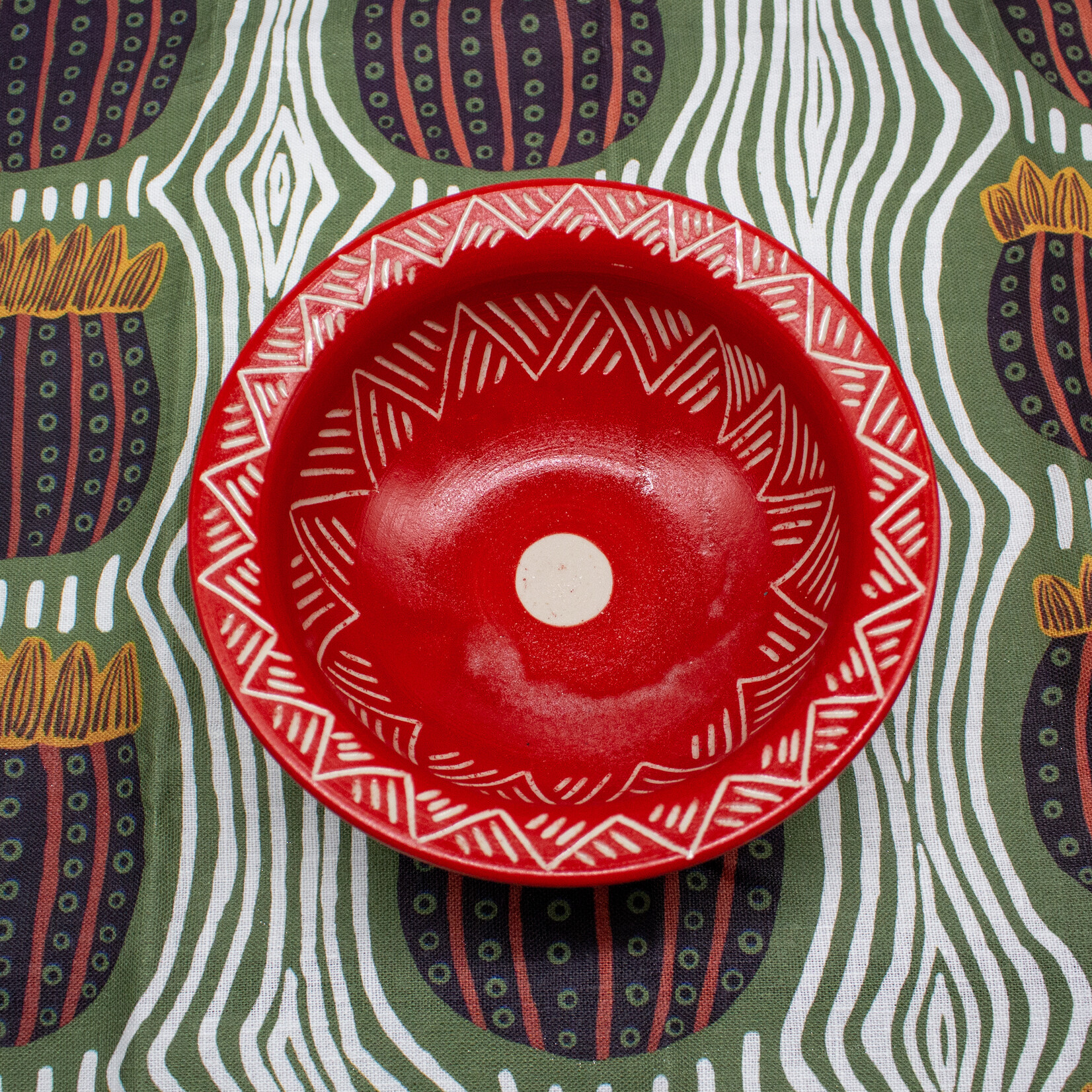 Chris Harris, Handmade Bowl Red | Yarrabah Arts Centre Red