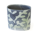 Mollie Bosworth, Green and Grey Oval Vase | Porcelain