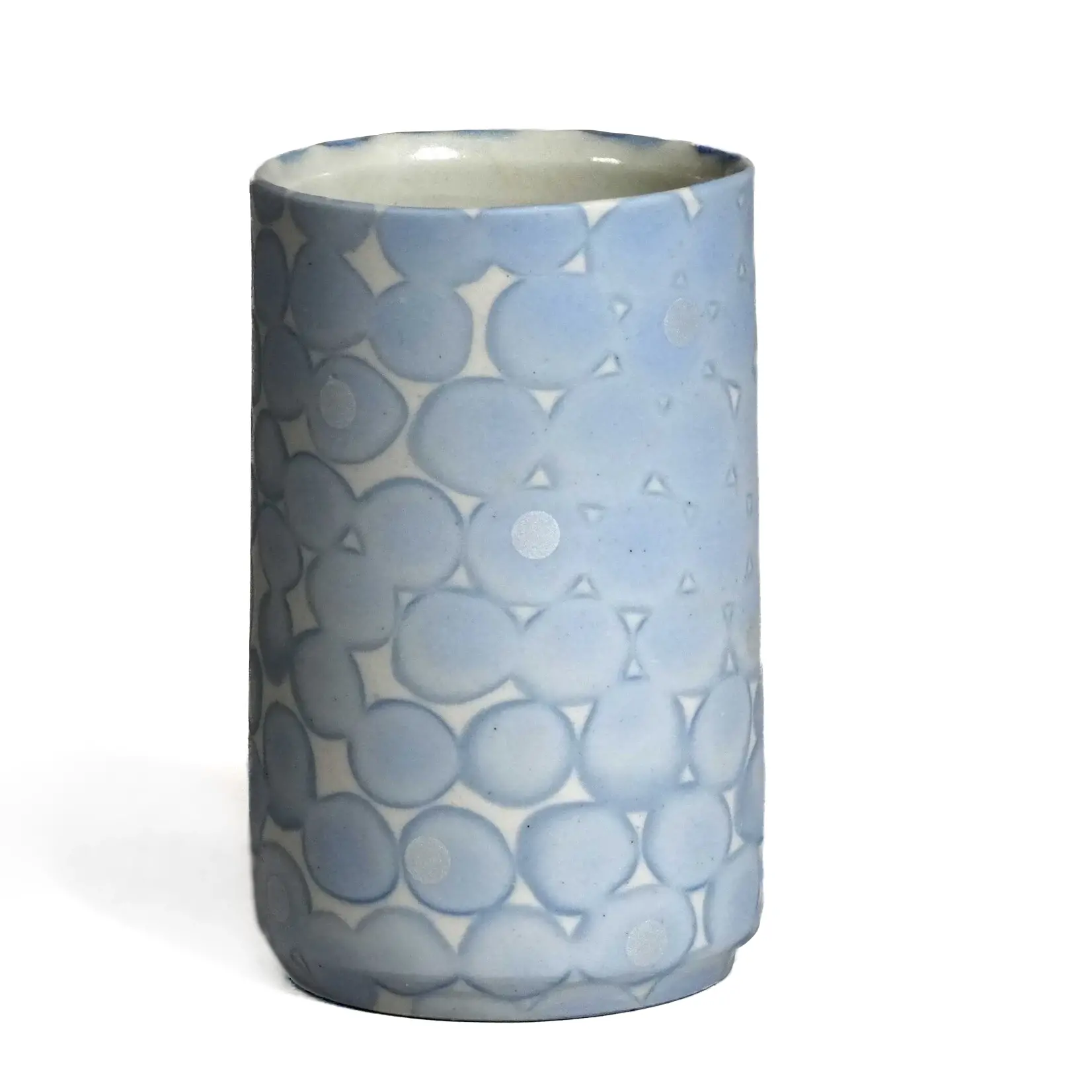 Mollie Bosworth, Cylinder Vase with Pale Blue Dots | Porcelain