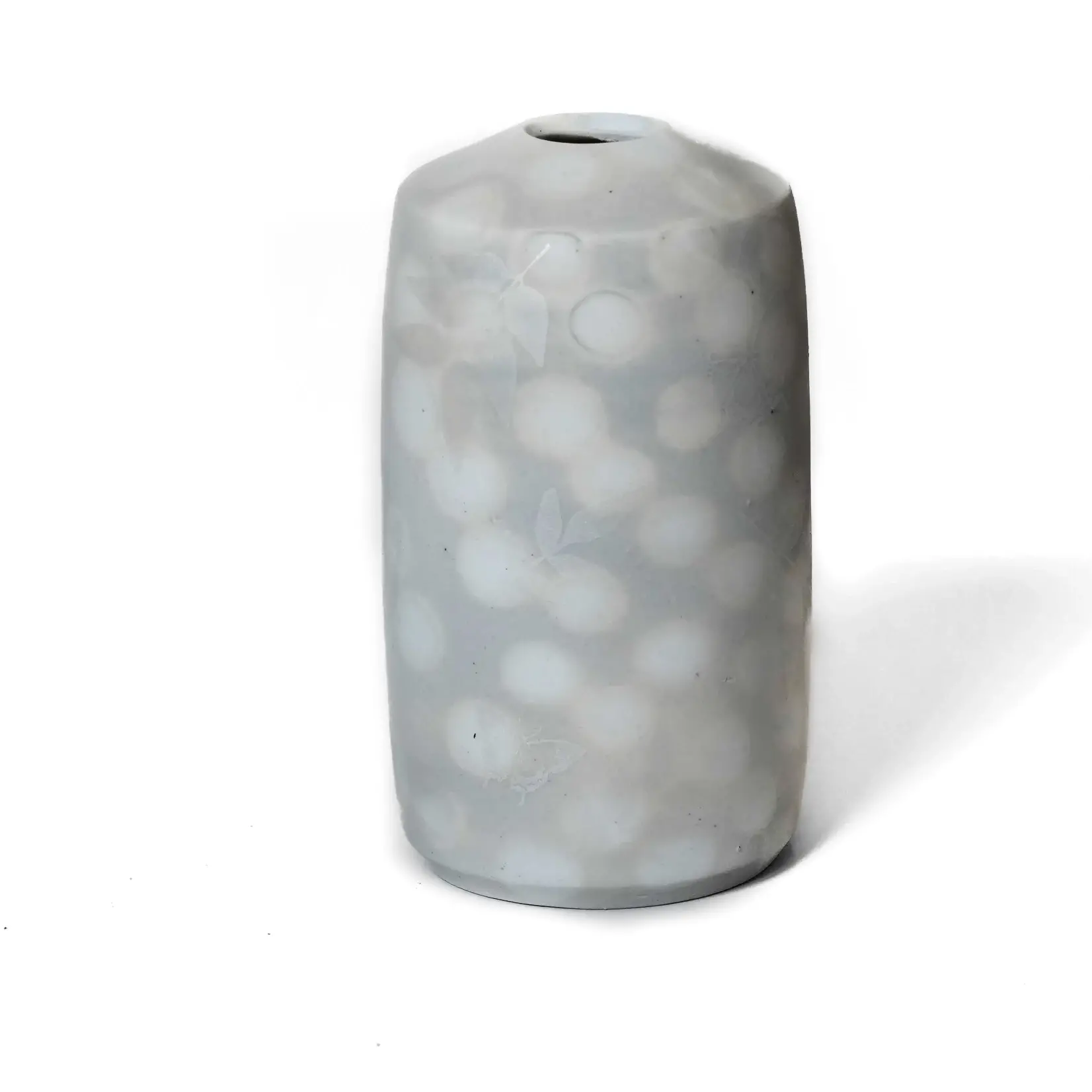 Mollie Bosworth, Pale Bud Vase with Silver Decals | Porcelain