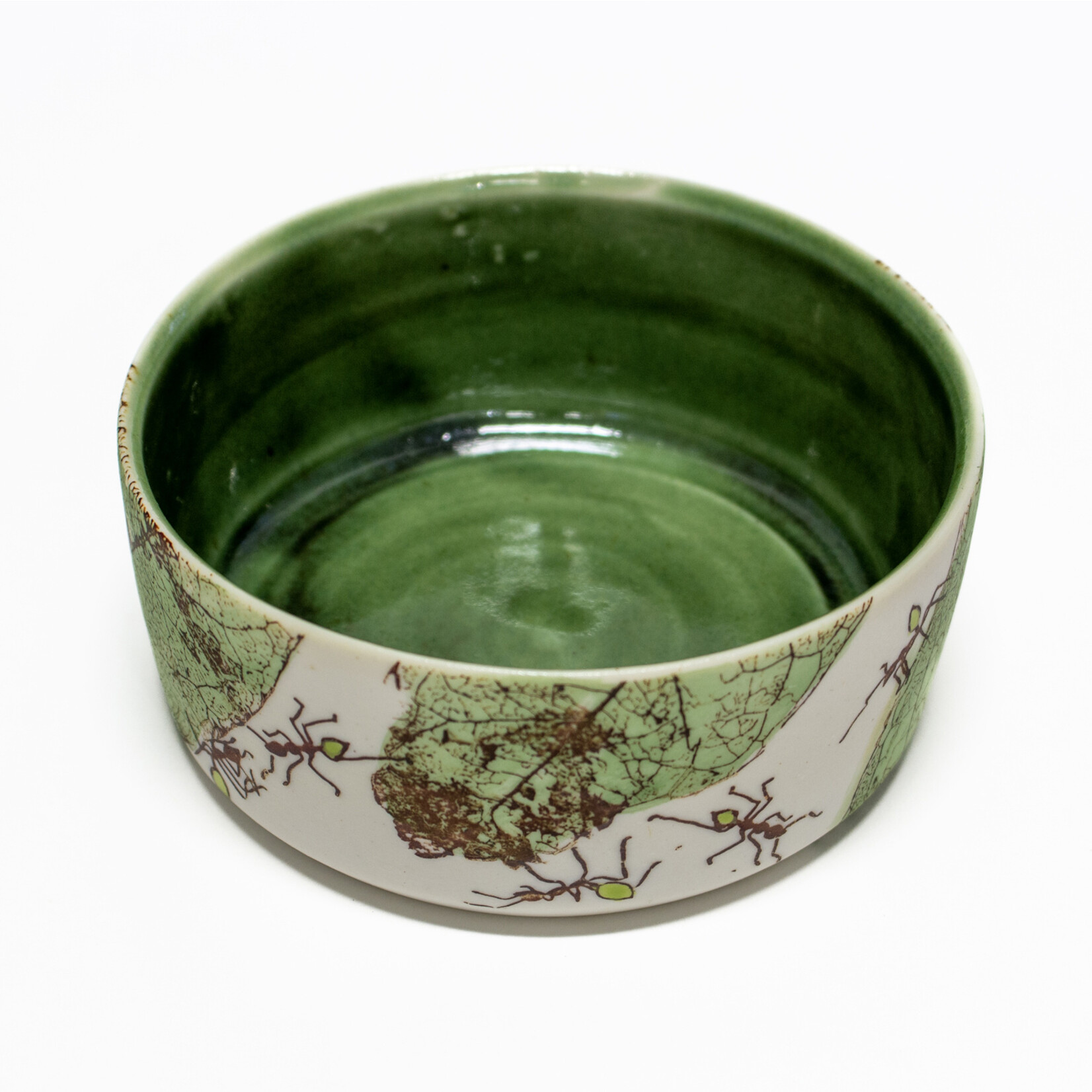 Mollie Bosworth, Green Ant Low Cylinder with Green Glaze, 10.5cm
