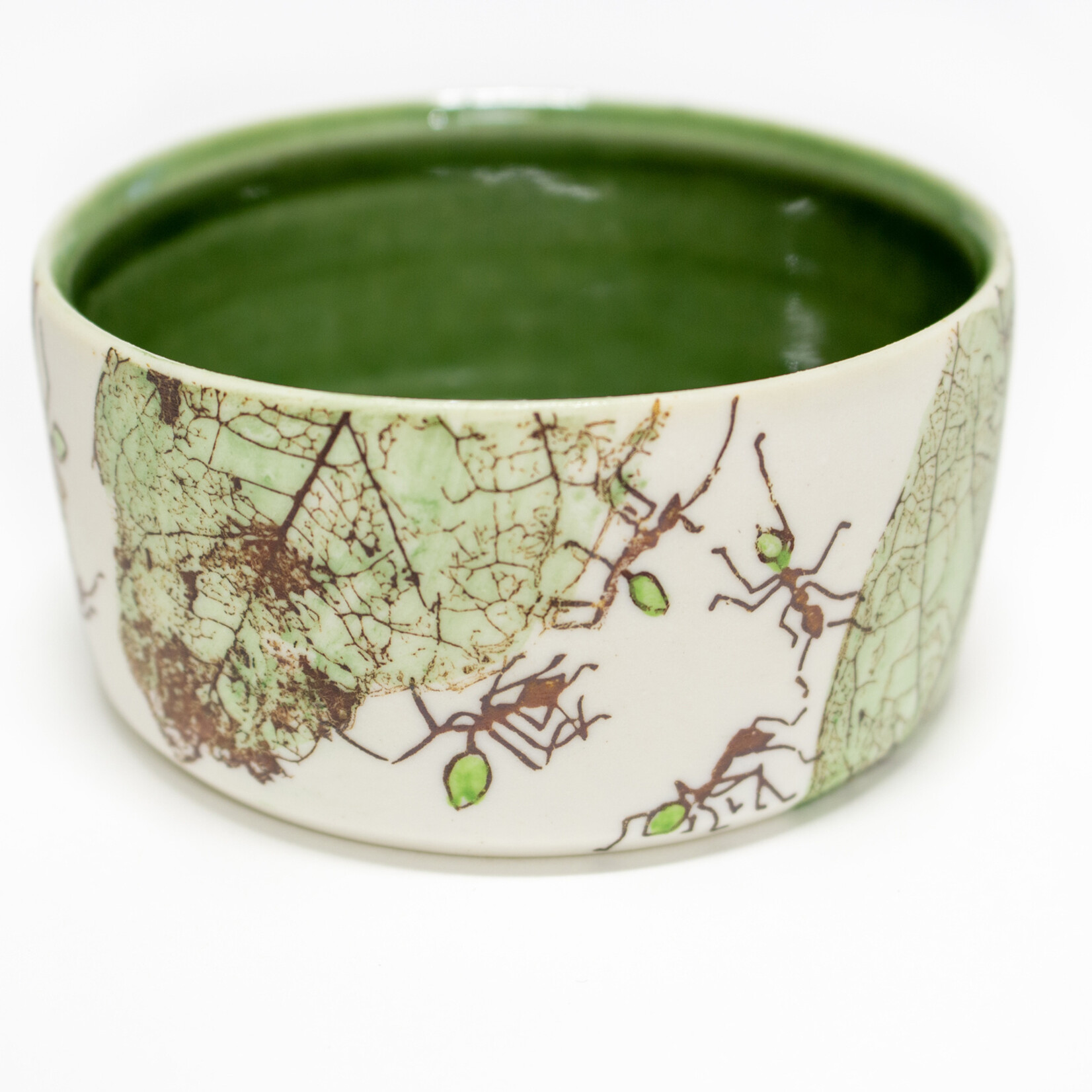 Mollie Bosworth, Green Ant Low Cylinder with Green Glaze, 10.5cm