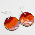 Handmade Earrings by Nicole Duyst Designs  - Red-orange-pink circles