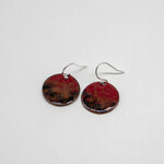 Handmade Earrings by Nicole Duyst Designs - Black and Red Circle