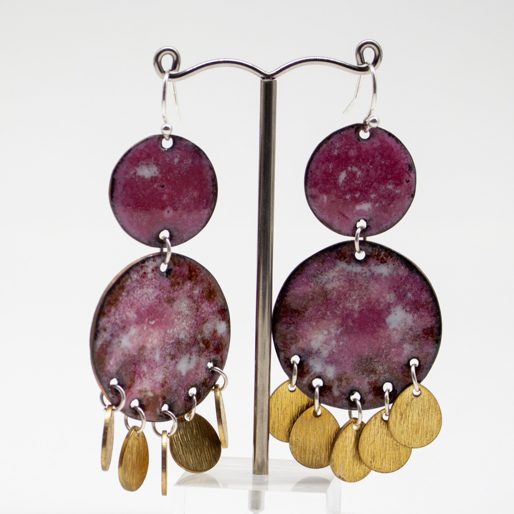 Handmade Earrings by Nicole Duyst Designs - Pink Double Drop with Charms