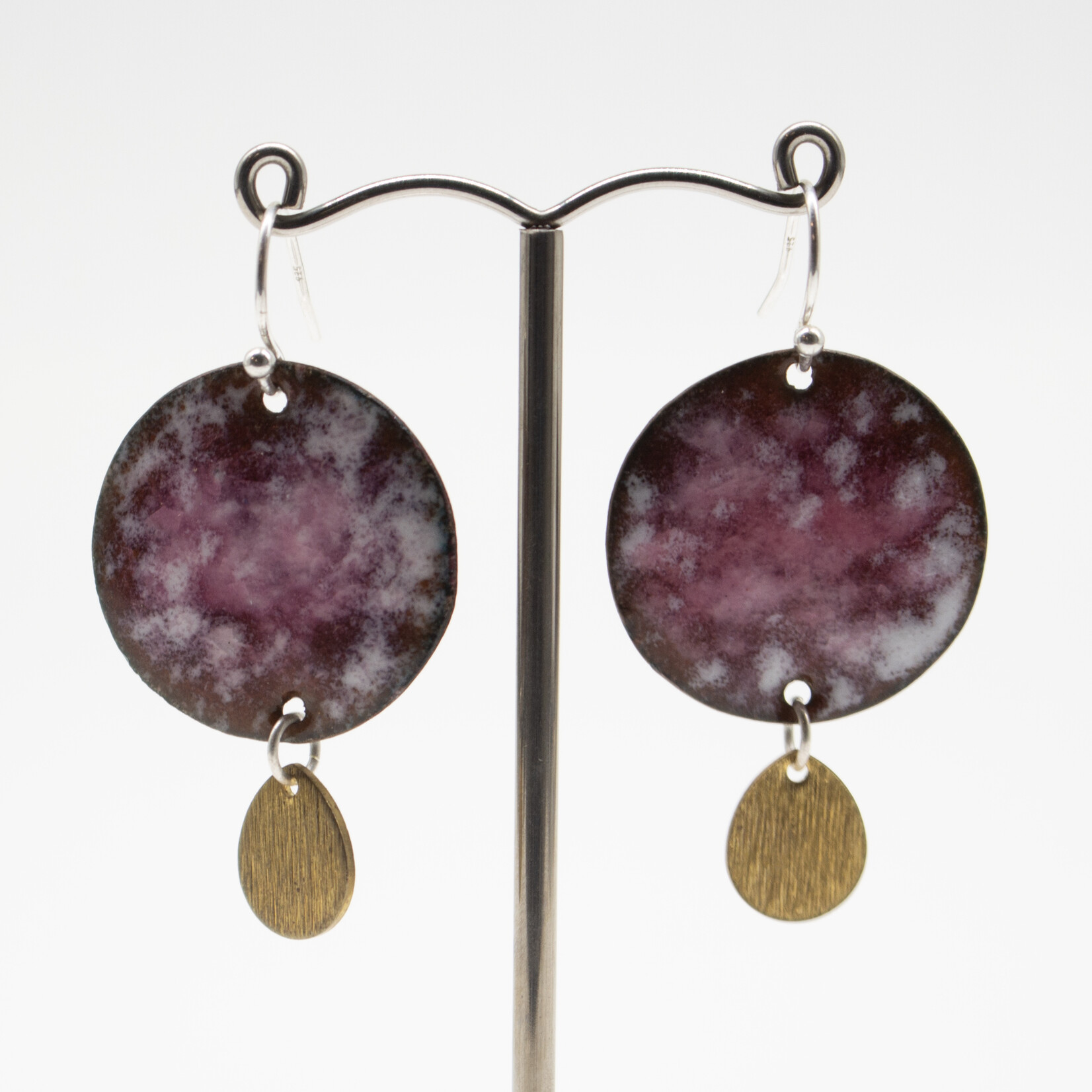 Handmade Earrings by Nicole Duyst Designs - Pink Circle With Charm