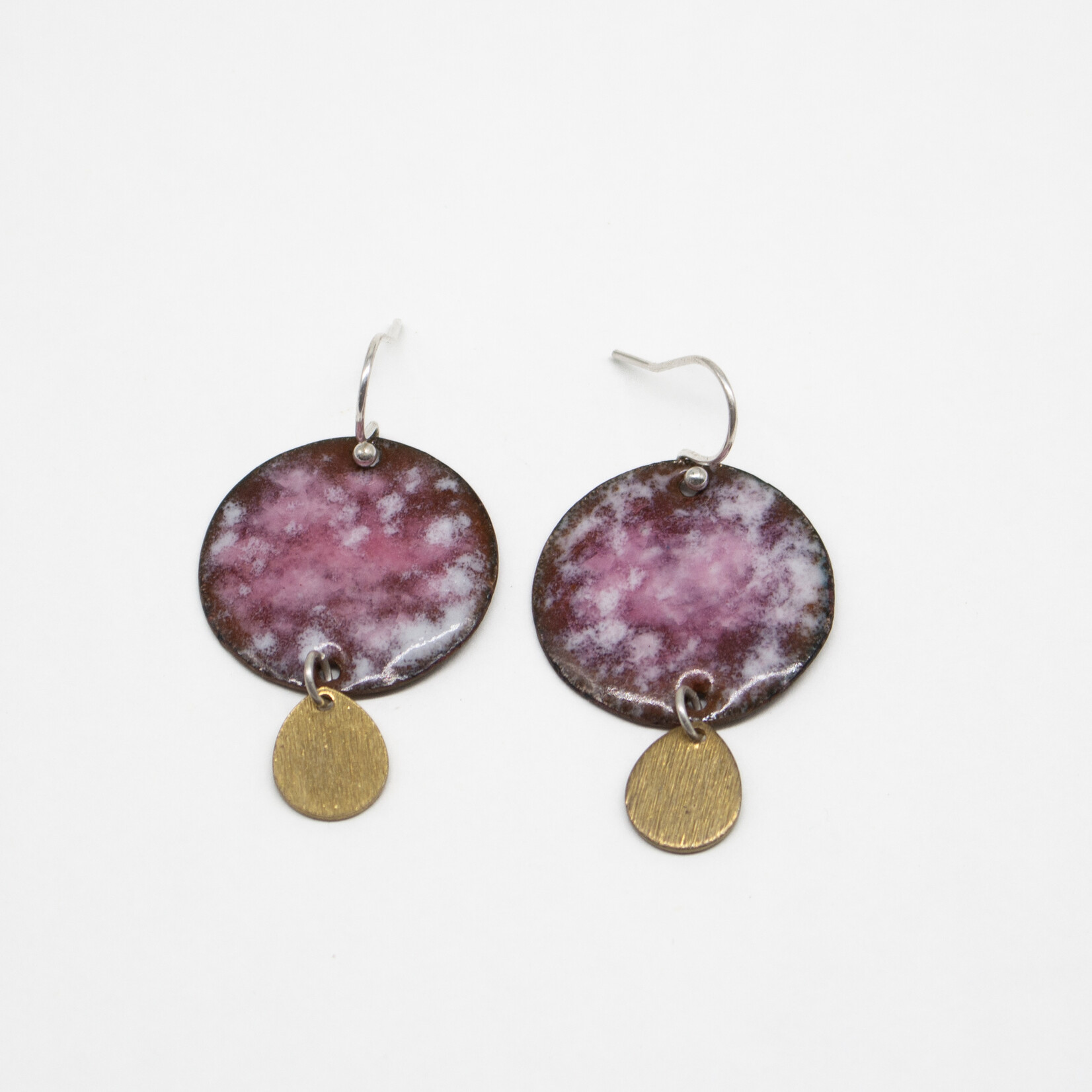 Handmade Earrings by Nicole Duyst Designs - Pink Circle With Charm
