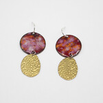 Handmade Earrings by Nicole Duyst Designs - Red and Pink Circle with Charm