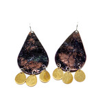 Handmade Earrings by Nicole Duyst Designs - Black Teardrops With Charms