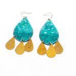 Handmade Earrings by Nicole Duyst Designs - Turquoise Teardrops With Charms
