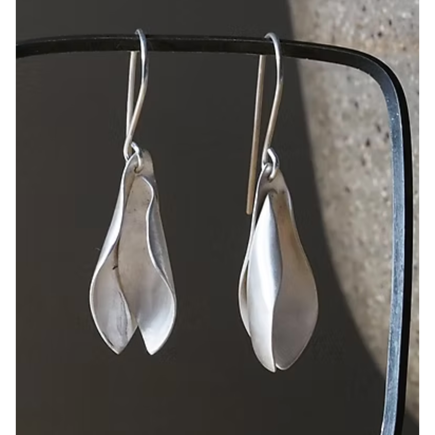 Handmade Earrings by Sarah Bourke - Sterling Silver Flower Drops