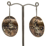 Handmade brass & patina earrings by Kate Hunter Designs