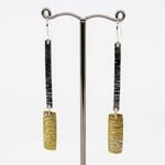 Handmade silver and brass earrings by Kate Hunter Designs