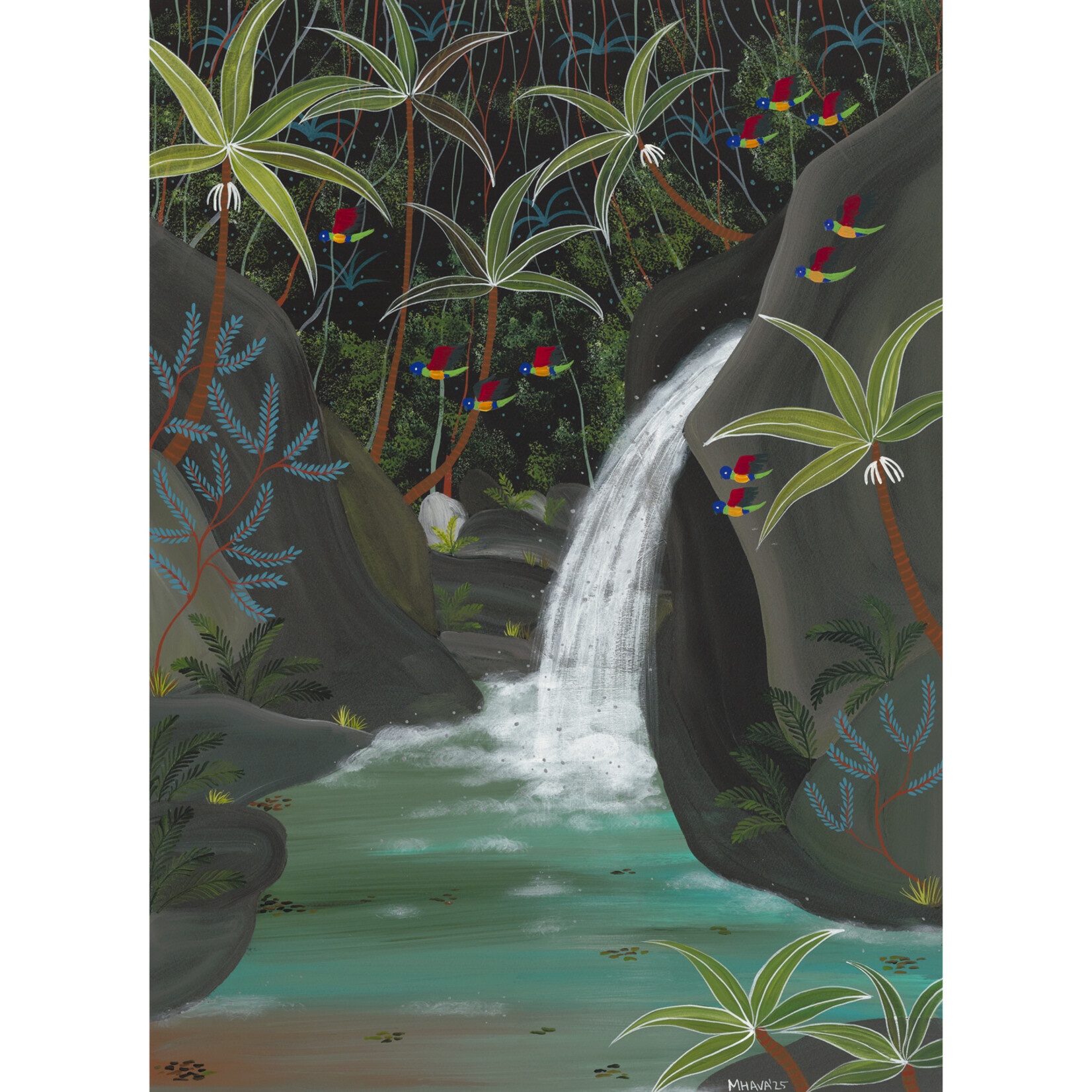 Melanie Hava, Lorikeet Rush 2025 | Original Work On Paper