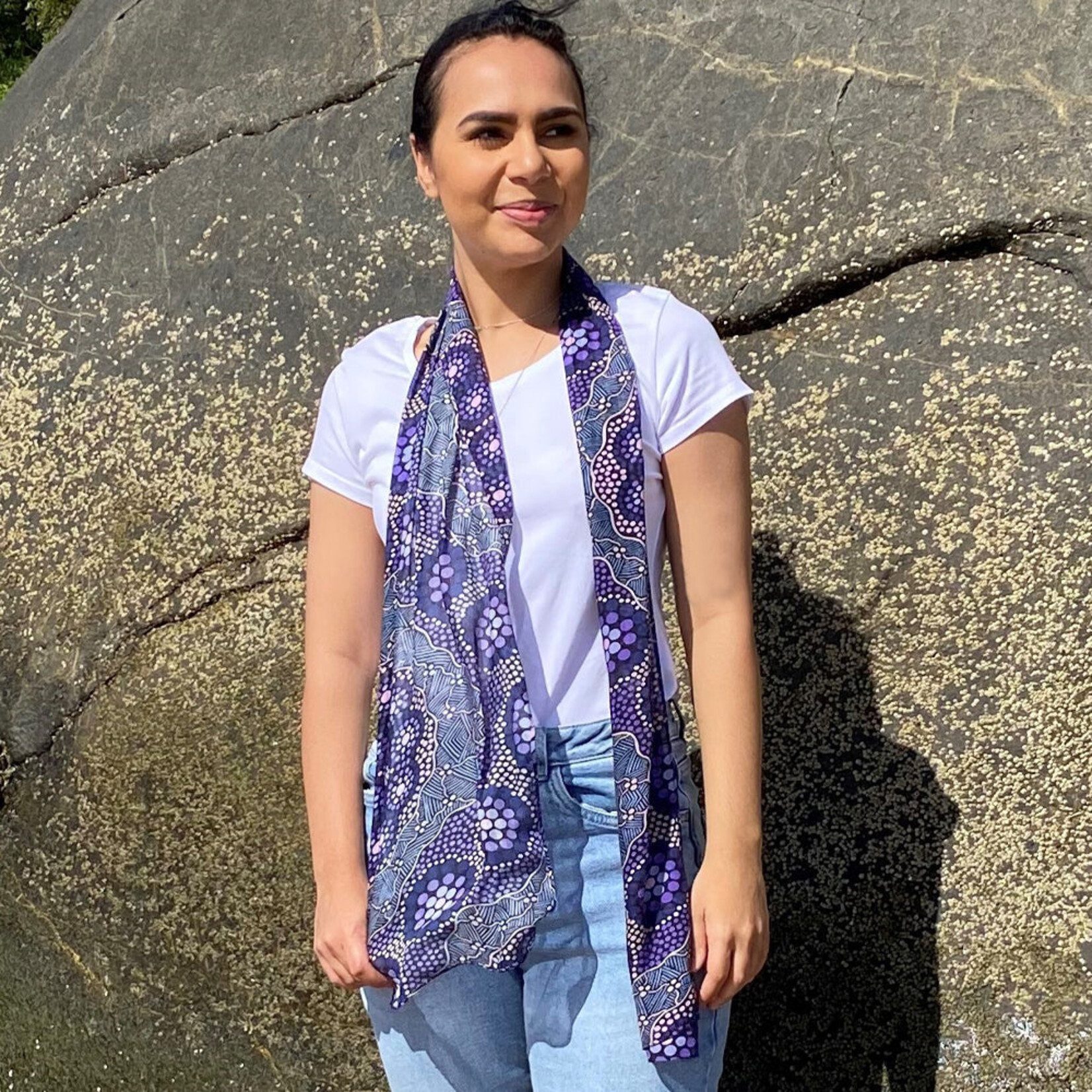 Mainie Modal (Vegan Wool) Scarf - Purple Connections