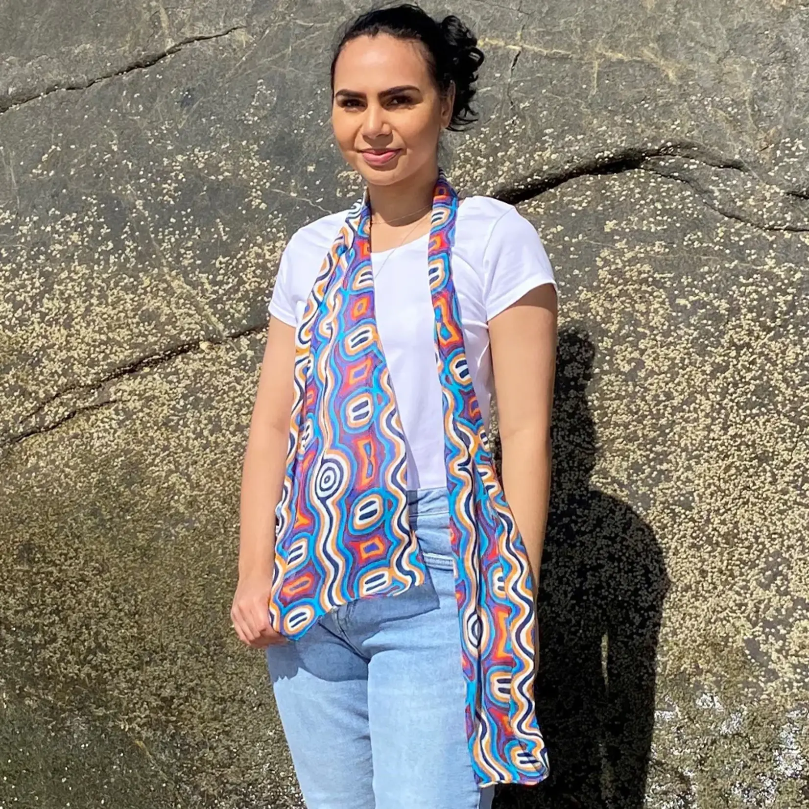 Mainie Modal (Vegan Wool) Scarf - Rain Bird