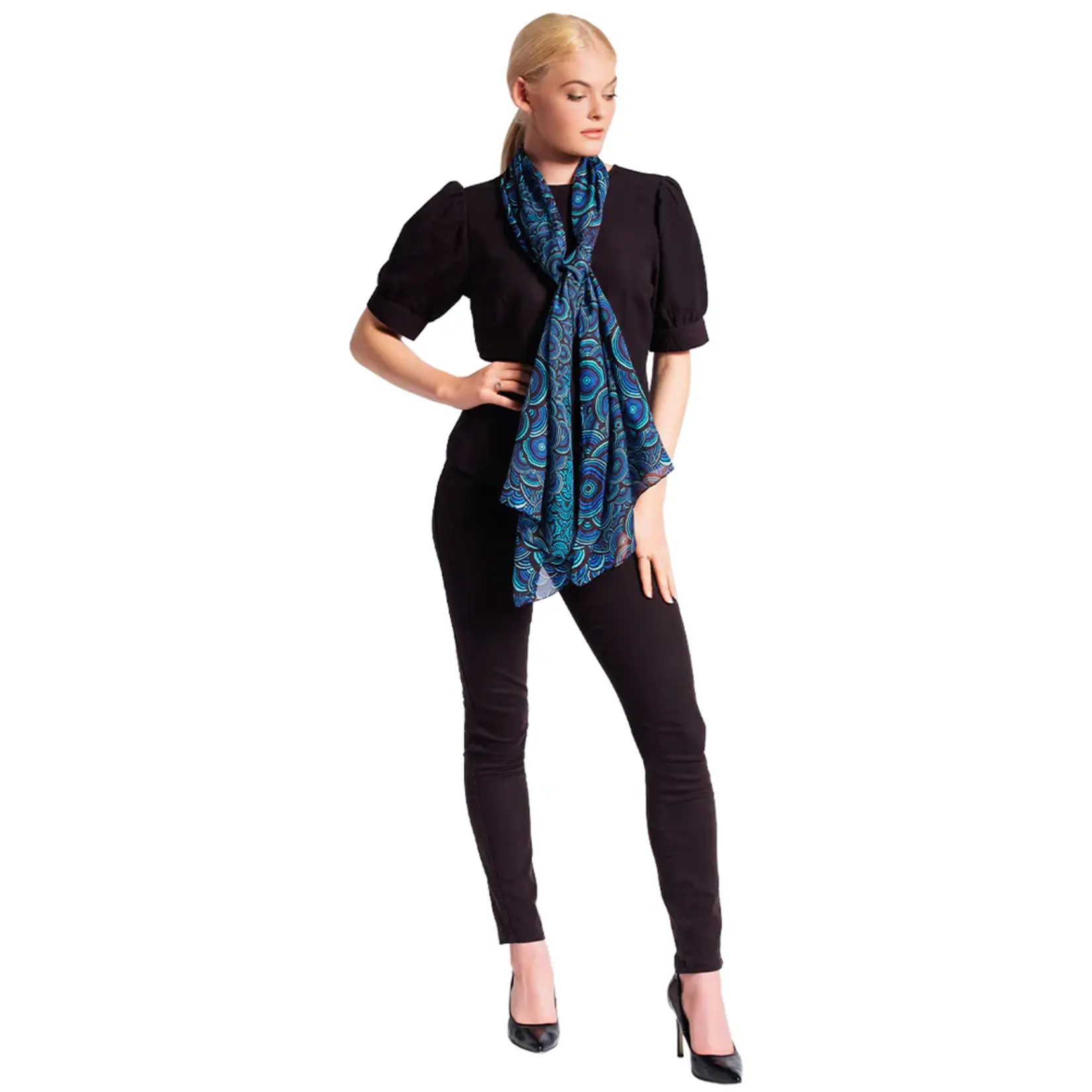 Mainie Silk Chiffon Scarf - Storm Cloud