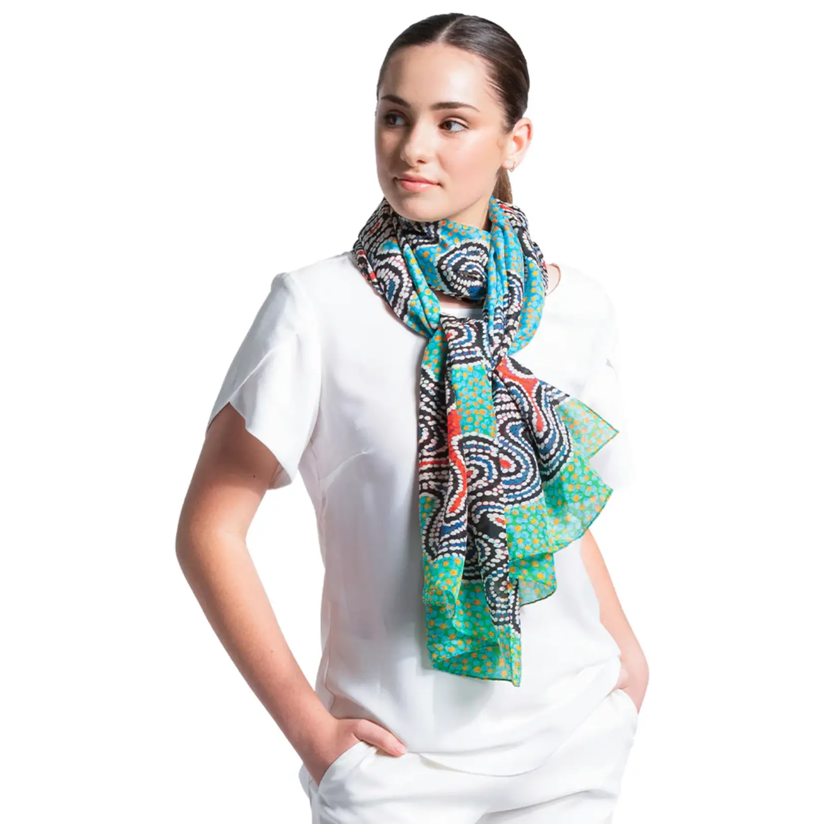 Mainie Silk Chiffon Scarf - Medicine Tree
