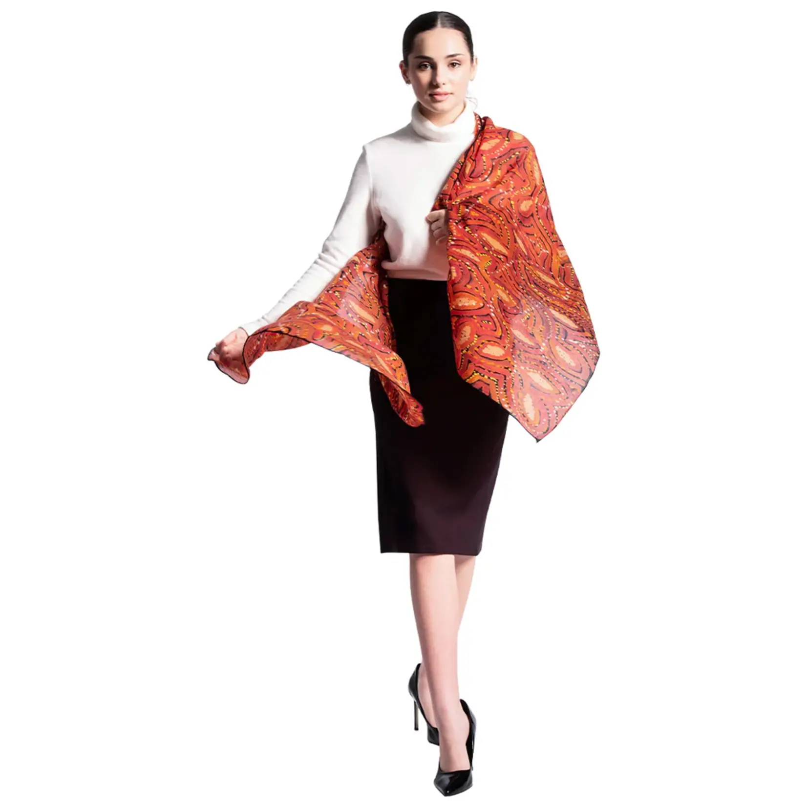 Mainie Merino Wool Scarf - Red Earth