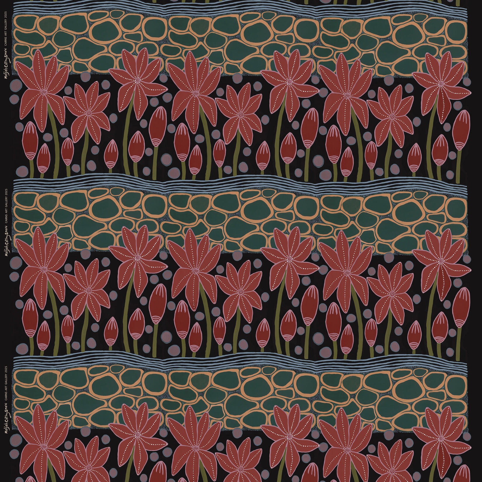 Maljah Cathy Snow, Waterlilies I  2025 | Textile Length