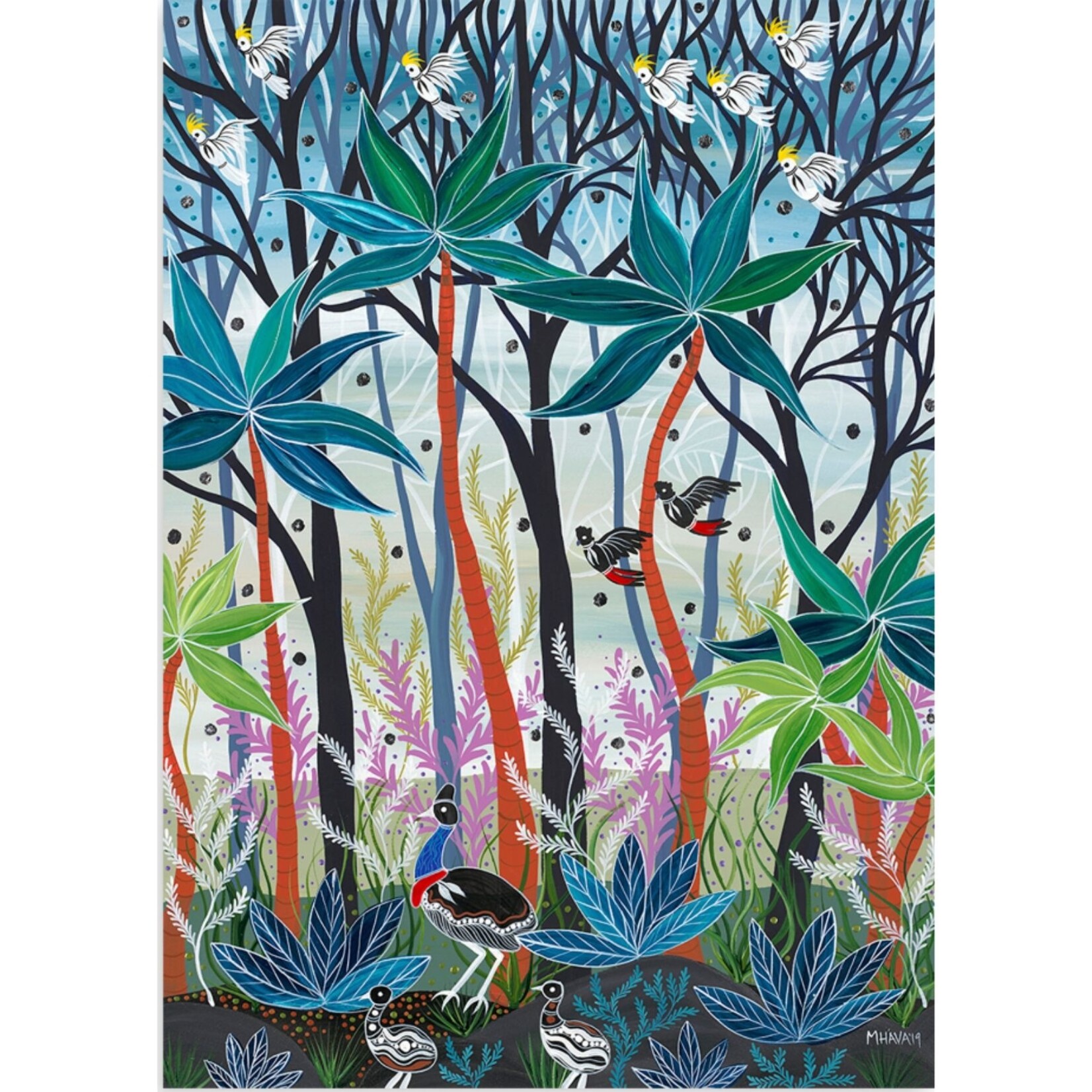 Melanie Hava, Cassowaries & Cockatoos | Open Edition Print