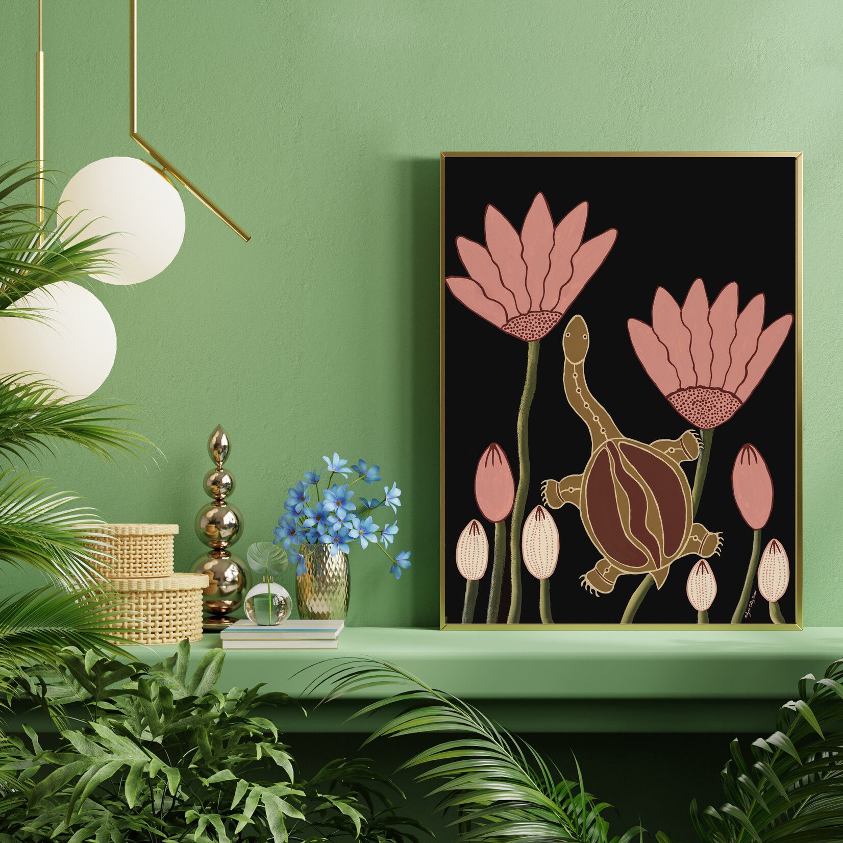 Maljah Cathy Snow, Long Neck Turtle 2020 | Open Edition Print