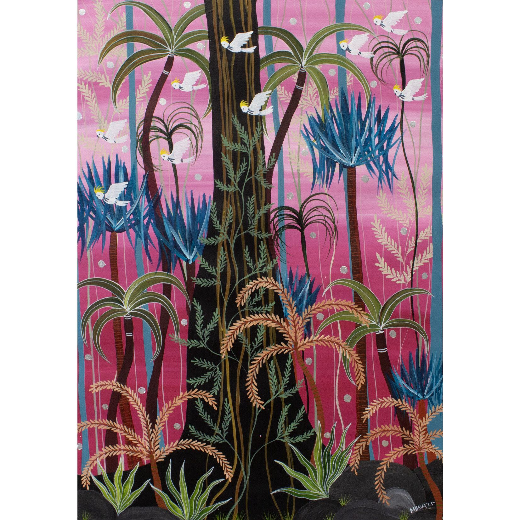 Melanie Hava, Vines, Ferns and Feathers  2025 | Original Painting
