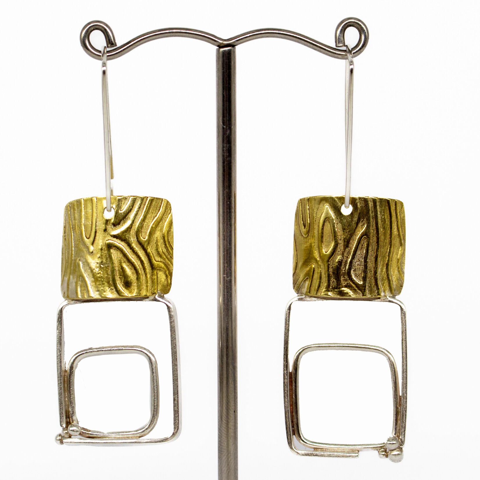 Handmade Silver & Brass Earrings by Kate Hunter Designs