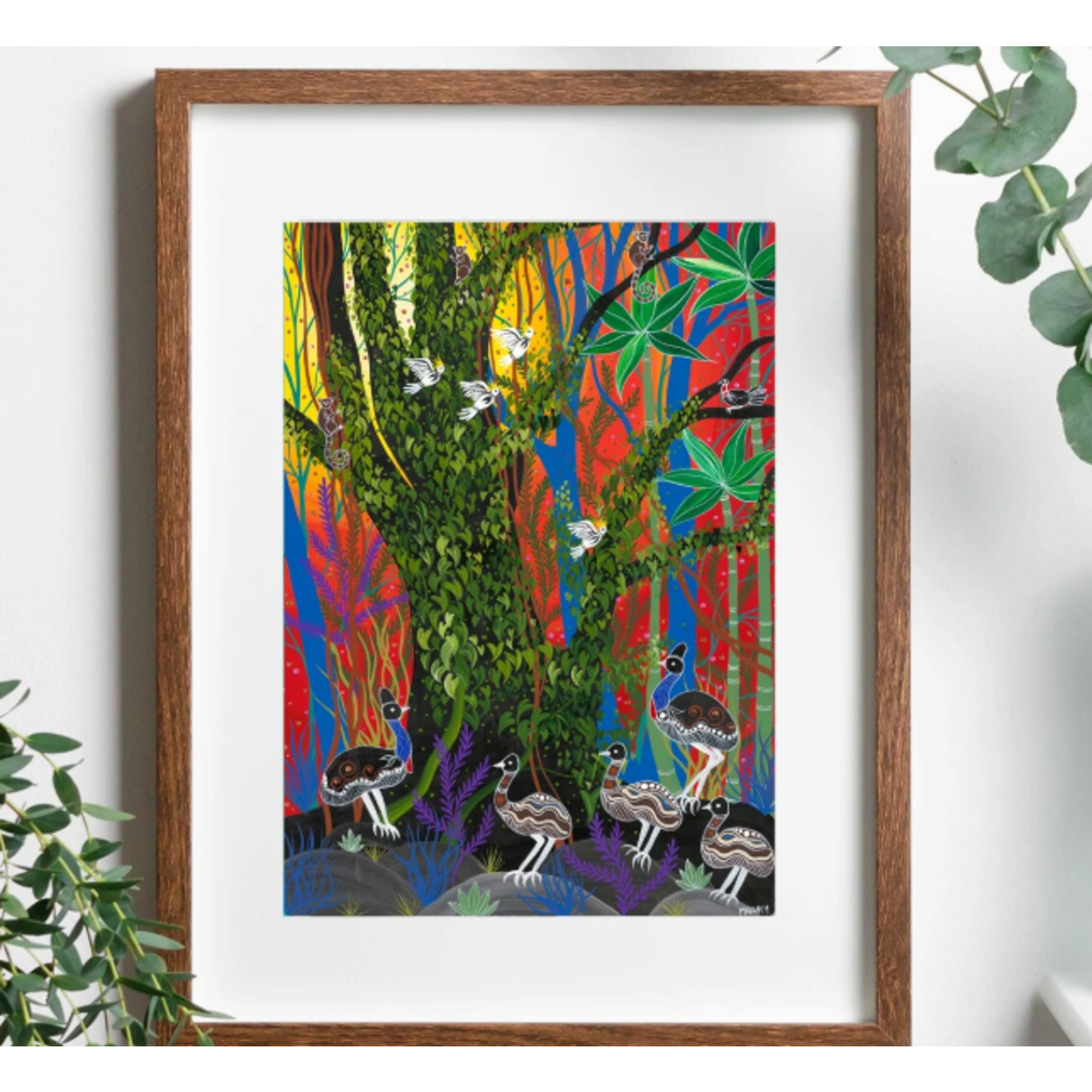 Melanie Hava, Cassowaries and Juvenile Chicks 2020 |  Open Edition Print