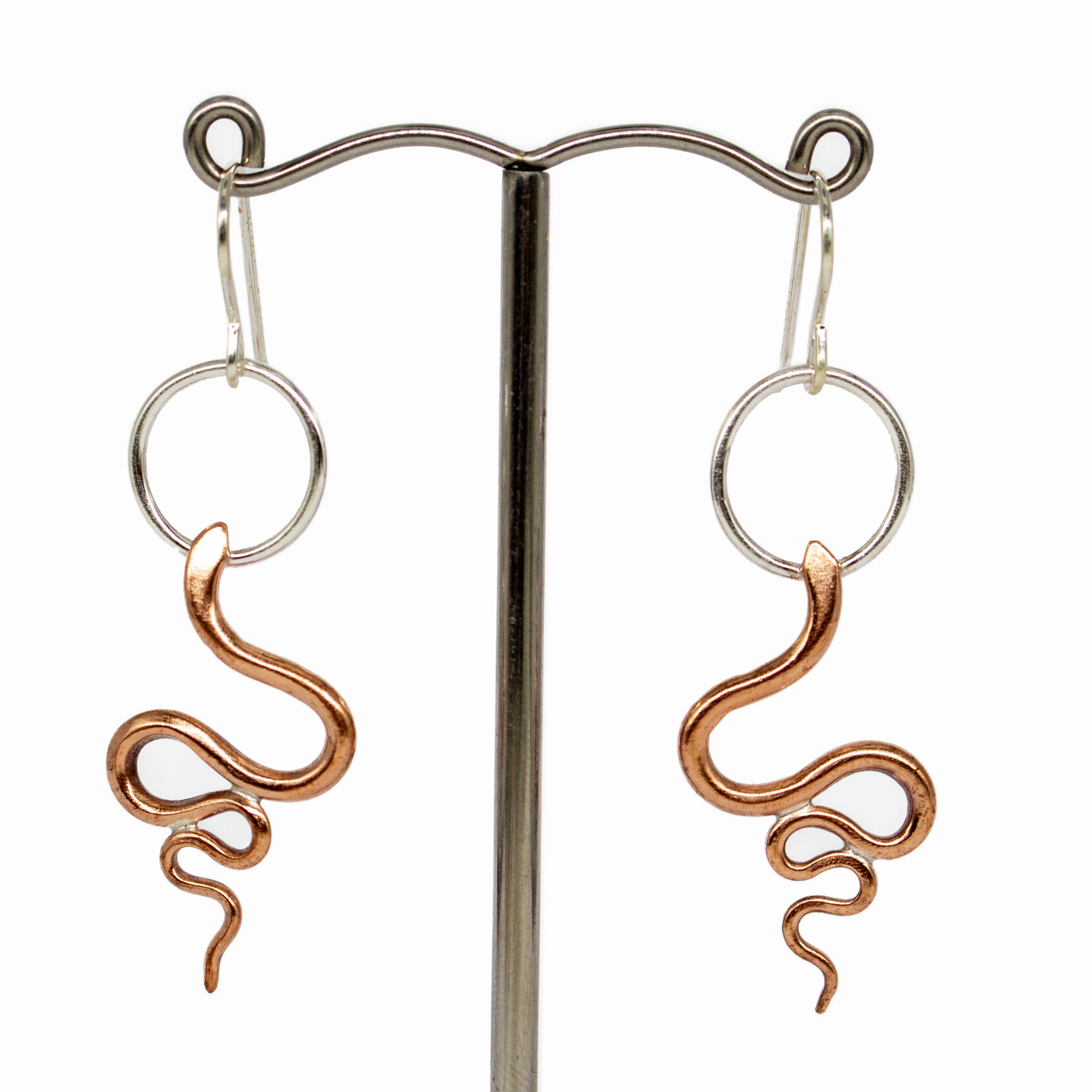 Handmade Sterling Silver and Copper Earrings by Kate Hunter