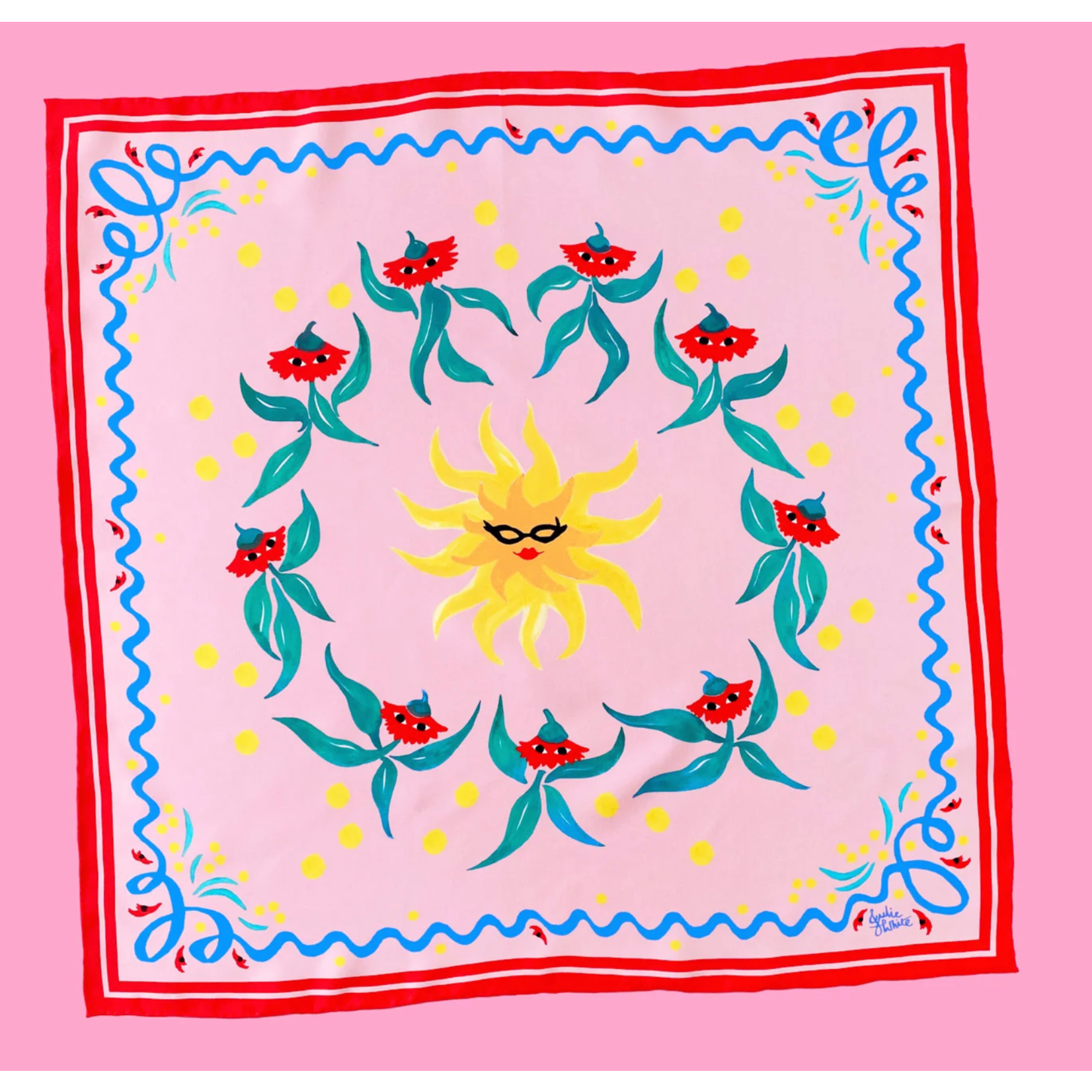 Julie White Silk Scarf, Sundance - 55 x 55cm