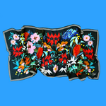 Julie White Silk Modal Scarf, Flower Dance Black - 65 x 200cm