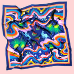 Julie White Silk Scarf, Astral Nights - 90 x 90cm