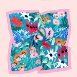 Julie White Silk Scarf, Flower Dance - 90 x 90cm