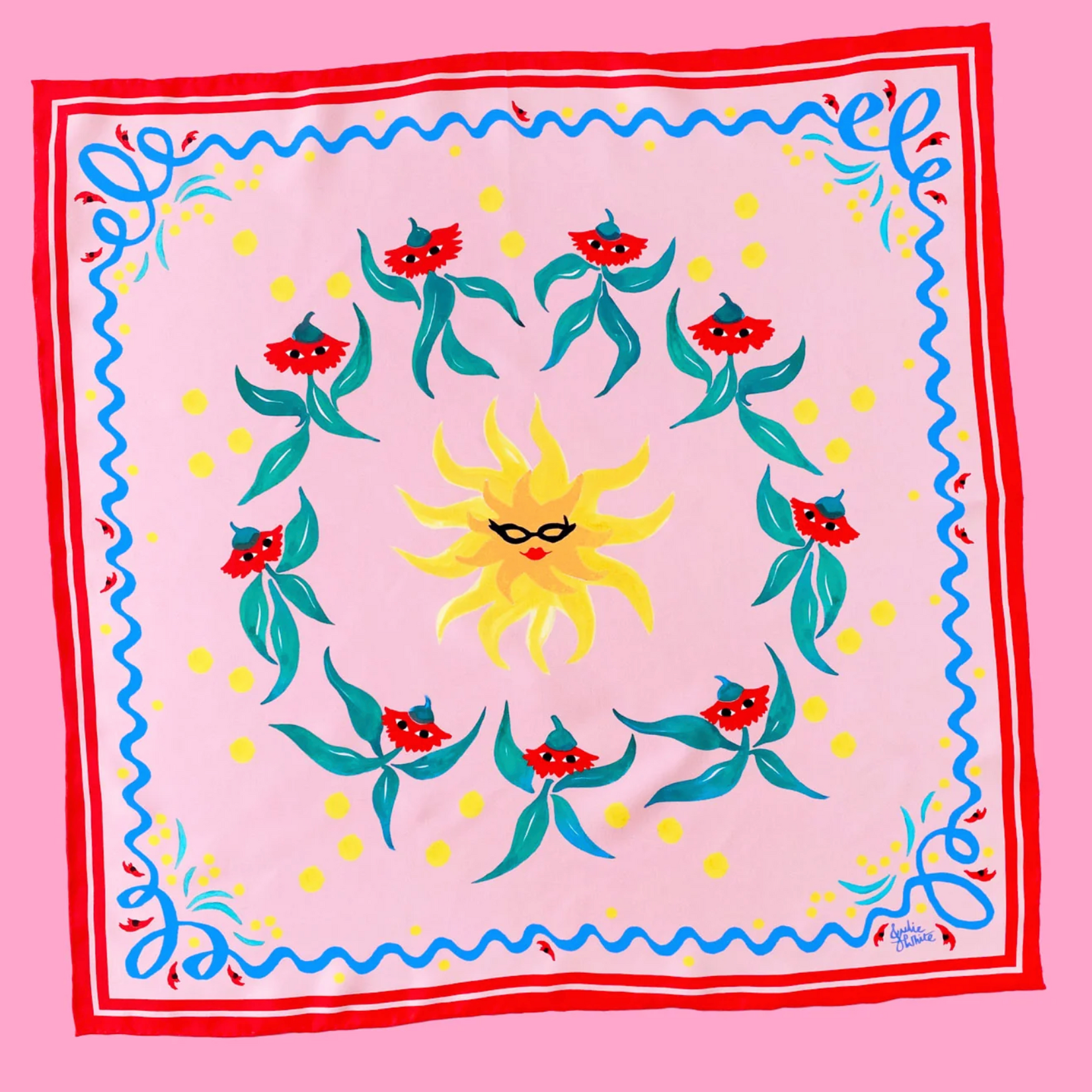 Julie White Silk Scarf, Sundance - 55 x 55cm