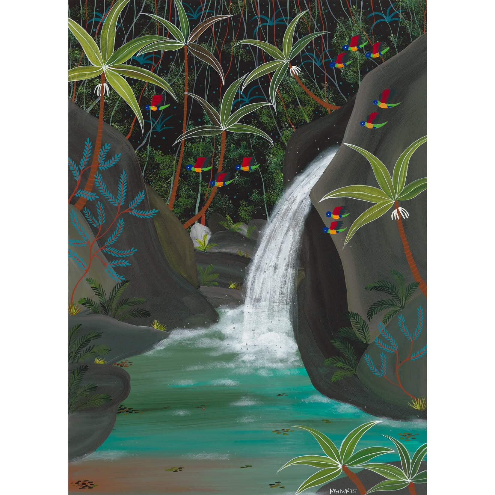 Melanie Hava, Lorikeet Rush  2025 | Open Edition Print