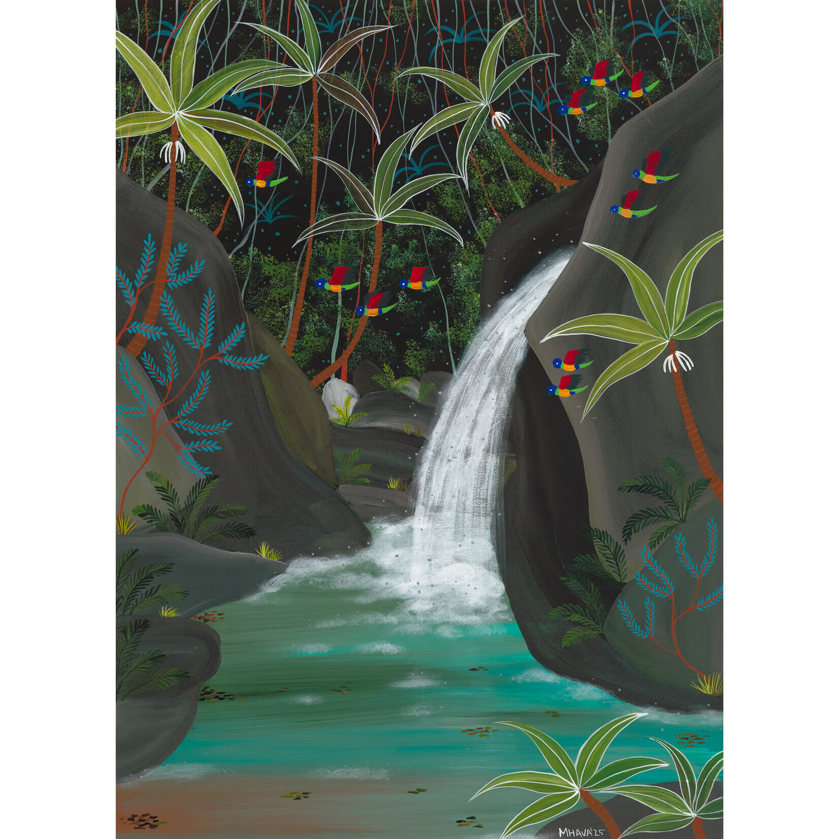 Melanie Hava, Lorikeet Rush  2025 | Open Edition Print