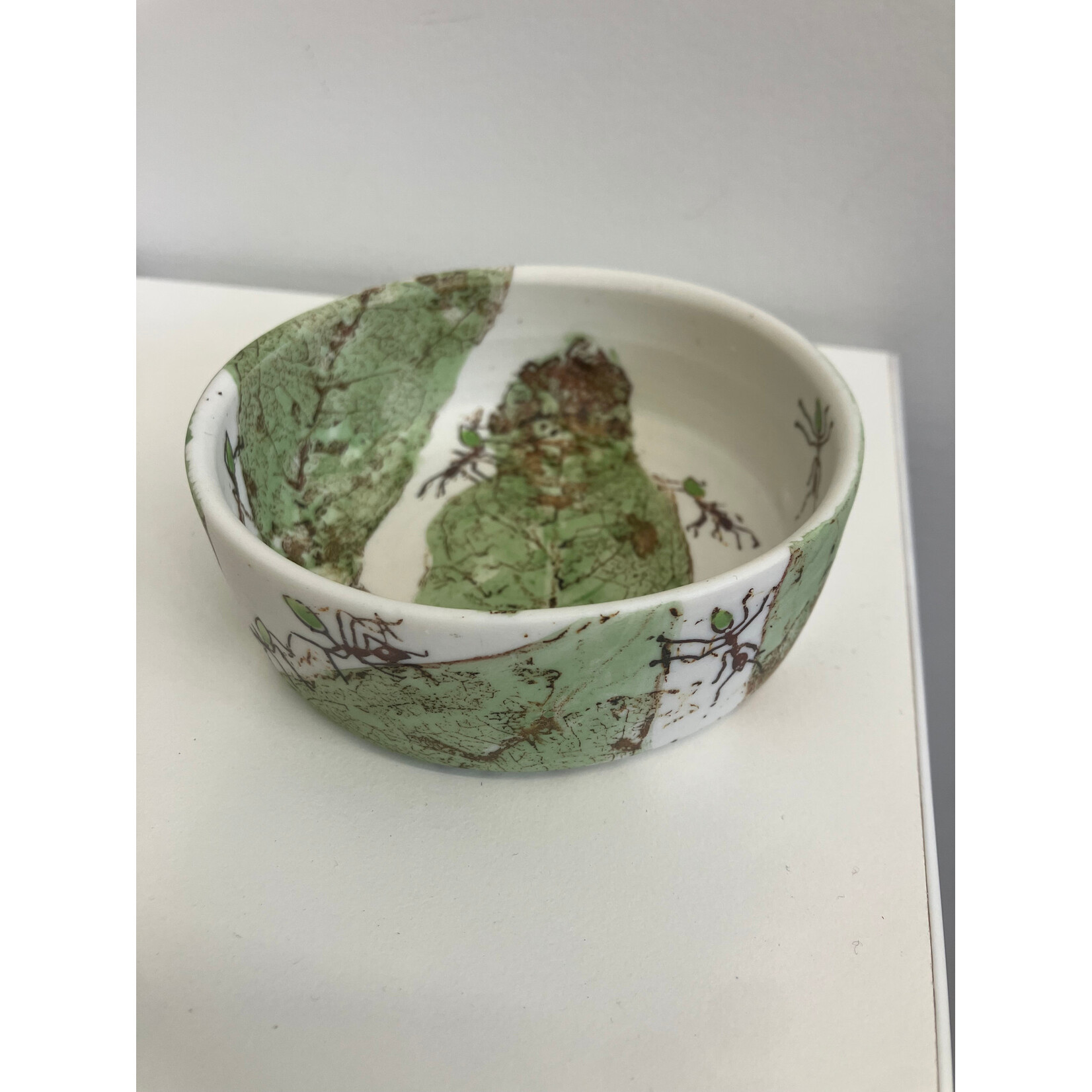 Mollie Bosworth, Green Ant Low Cylinder with Green Glaze, 10.5cm