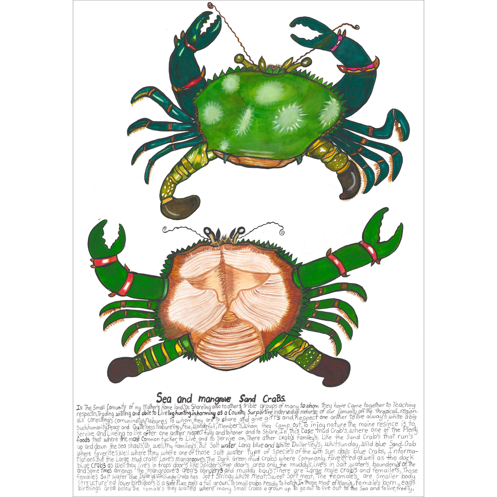 Heather Wunjarra Koowootha, Sea and Mangrove Sand Crabs 2024| Open Edition Print