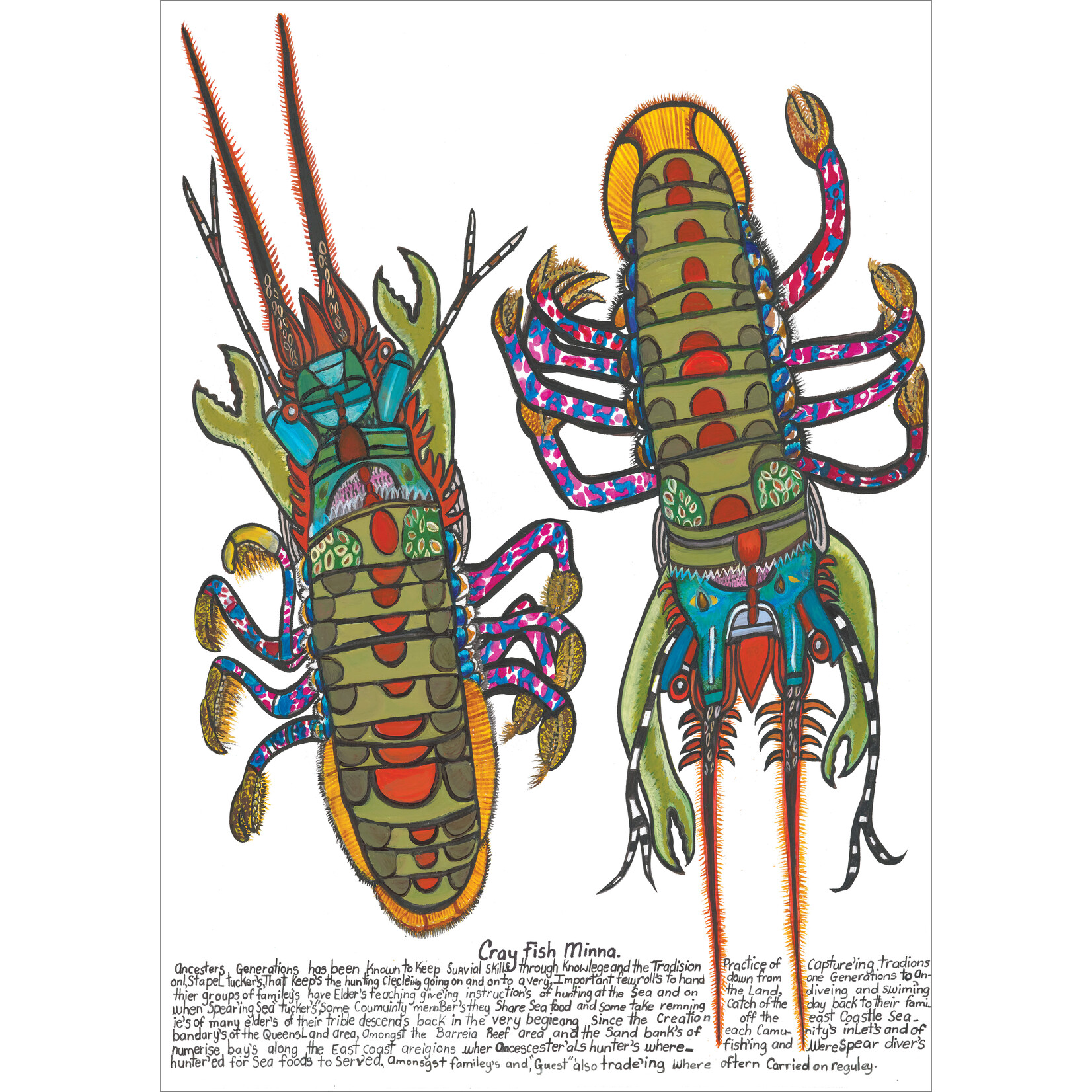 Heather Wunjarra Koowootha, Cray Fish Minna 2024| Open Edition Print
