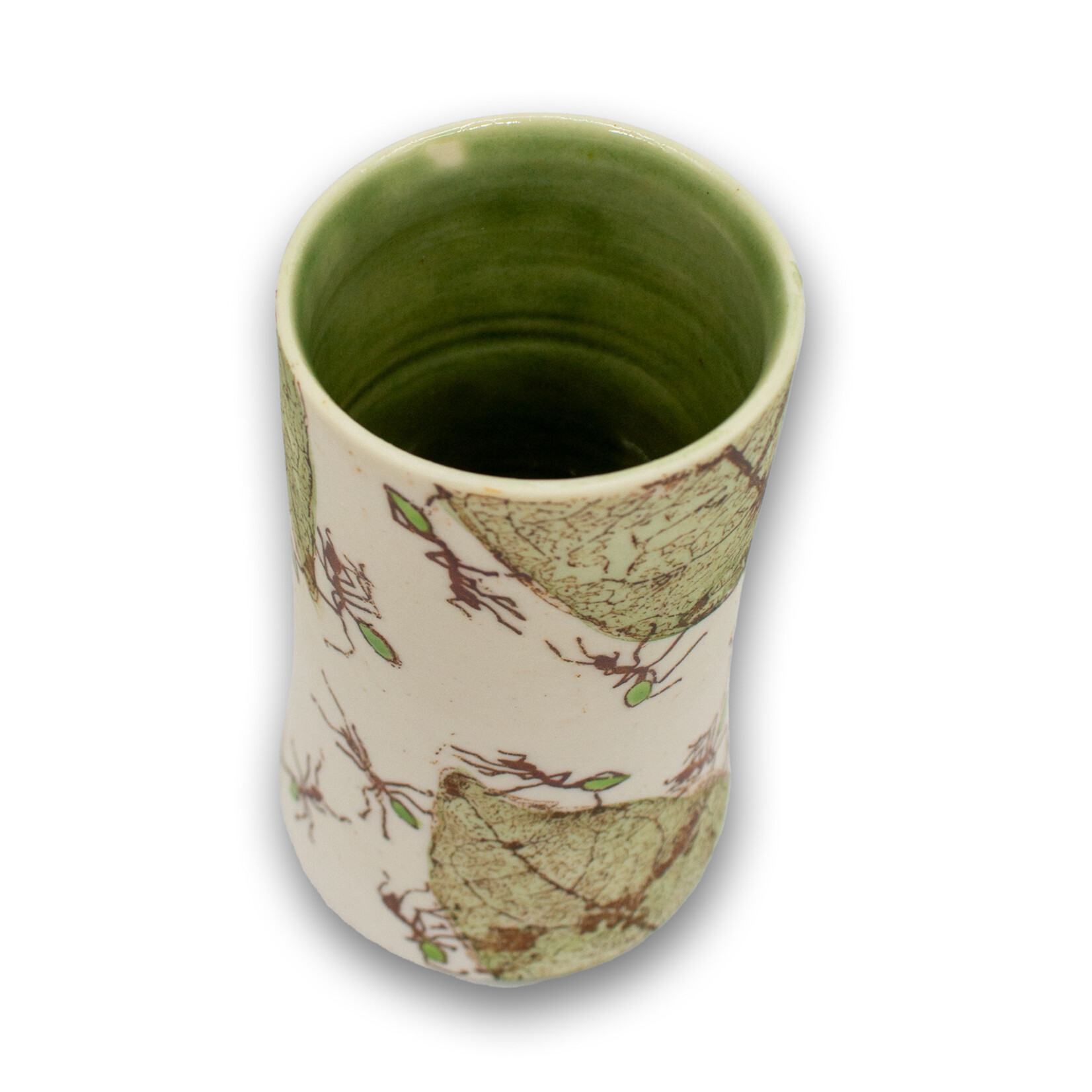 Mollie Bosworth, Green Ant Vase with Glazed Interior | Porcelain