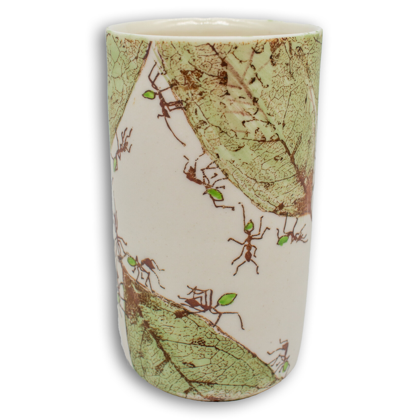 Mollie Bosworth, Green Ant Vase with Glazed Interior | Porcelain